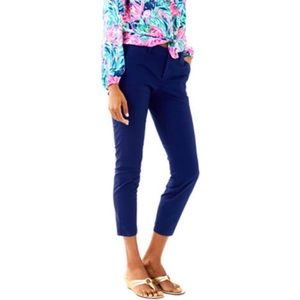 NWT Lilly Pulitzer 28”Navy Shana Stretch Crop Pant